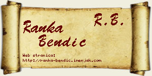 Ranka Bendić vizit kartica